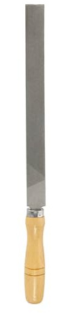 HARFINGTON Flat Medium Cut File 10 Double Cut Teeth High Carbon Steel Hand Rasp File with Wood Handle for Metal Wood Deburring Removing