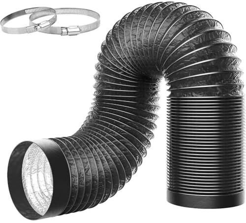 MoSundi Aluminum Vent Hose 4-Layer Leak-Resistant Hfor VAC Ducting for Dryer Range Hood Bathroom with Steel Wire Reinforcement, 10cm Diameter