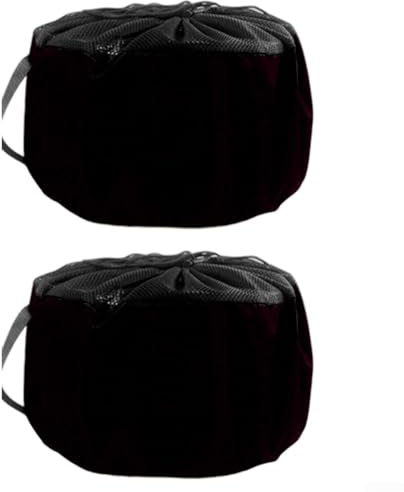 Lot de 2 sacs de rangement pour tuyau d'arrosage pour jardin, camping-car et extérieur – Grande capacité de 30 m avec dessus en maille respirante, tissu Oxford 600D, noir/vert/jaune/rouge/bleu (noir)
