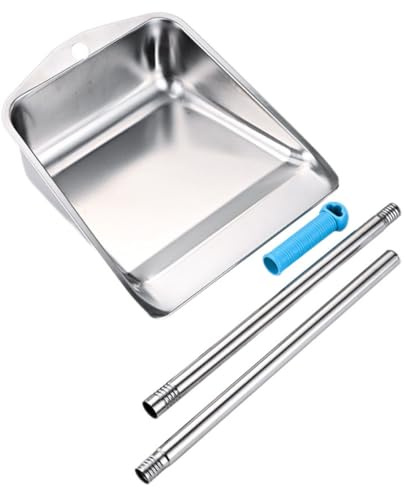 VICASKY Pelle à Poussière à Long Manche en Acier Inoxydable, Ramasse Poussière Carrée pour Nettoyage Domestique, Cuisine et Espaces Confinés Plusieurs styles