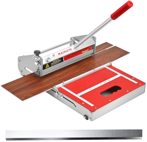 MAIHUITE 8.5 mm Thick Floor Cutter with Extra Blade - 13 Pro Vinyl Floor Cutter for Pro SPC, LVP, LVT, WPC, RVP, VCT, PVC, Rigid Core Vinyl Flooring - Straight Cut, Angle Cut,  L & U Cut