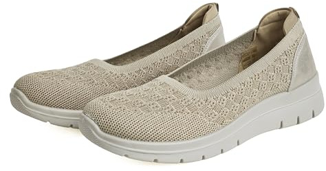 Mocassino Donna Casual Estivo Scarpe da Passeggio Leggere e Flessibili per Uso Quotidiano Beige 40