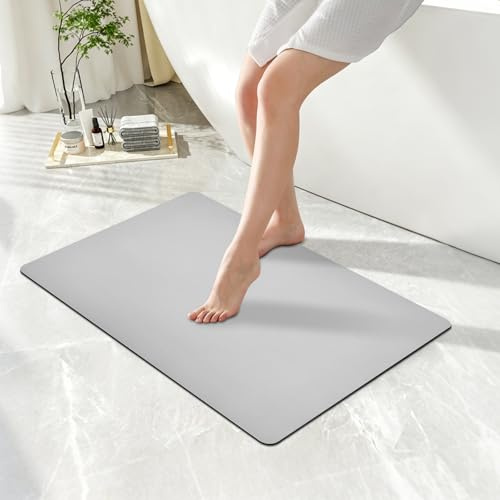 Tappetino da Bagno Assorbenti, Grigio, 120x43cm | Antiscivolo,Lavabile, Morbido, Asciugatura Rapida, Per Doccia e WC