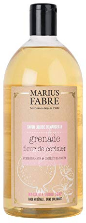 Marius Fabre Serie 'Herbier' - Flüssigseife 'Kirschblüte-Granatapfel' (Fleur de Cerisier et Grenade) 1 Liter Nachfüllflasche