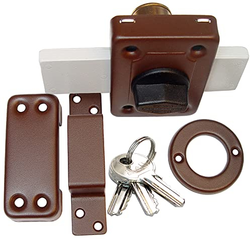 Aufschraubschloss Kastenschloss Türzusatzschloss Zusatzschloss GAMA 140 Braun