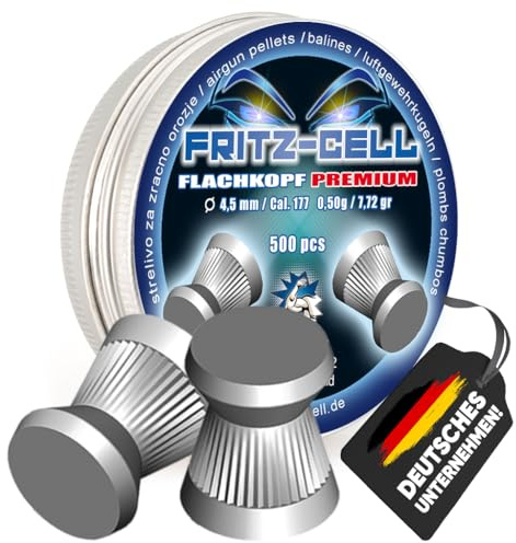 Fritz-Cell Diabolo 4,5 mm Flachkopf für Luftgewehr – 500 Stück