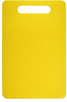 Kunststoff Schneidebrett mit Griffen, Fotouzy Dickes Schneidebrett für die Küche, lebensmittelechtes PP-Material, BPA-Free, Spülmaschinenfest, Großes Format, griffiger Griff, Gelb