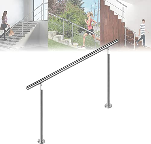 LARS360 150cm Handlauf Geländer Treppengeländer Ø 42 mm Geländerstäben aus Edelstahl 0 Querstreben Terrassengeländer Bodenmontage Bausatz Treppen für Drinnen Draußen Treppen Balkon Brüstung