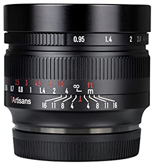 7artisans 50mm F0.95 APS-C Portrait spiegelloses Kameraobjektiv mit großer Blende für M4/3 MFT Mount Kameras für Panasonic GF1 GF8 GF9 G1 G6 G85 GH1 GH4 GH5