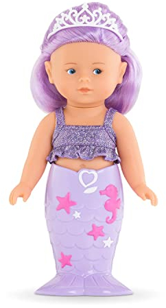 Corolle 9000240070 - Mini Meerjungfrau Naya, Vollvinylpuppe mit halblangem Haar, Meerjungfrauflosse abnehmbar, 20cm Spielpuppe mit Vanilleduft, ab 3 Jahren