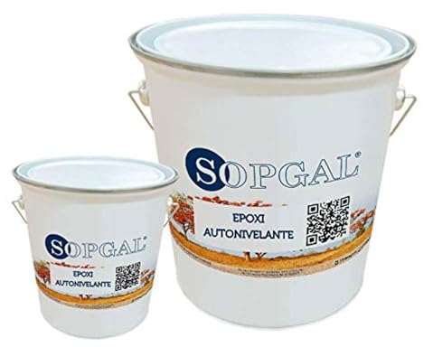 Sopgal Resina Autonivelante Epoxi (20+4Kg - Color Carta RAL) - Dos componentes, para suelos comerciales industriales, parkings, talleres, garajes