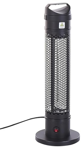 Outdoor Elektro Turm Heizstrahler Aluminium schwarz 1000 Watt Infrarot Krakatoa