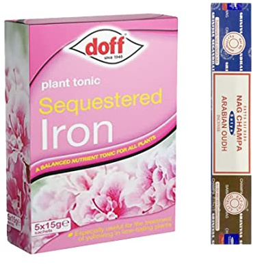 Doff Plant Tonic Sequestered Iron a Balanced Nutrient Tonic ideal for treatment of Yellowing in plants, 5 x 15g Sachets (Pack of 1)