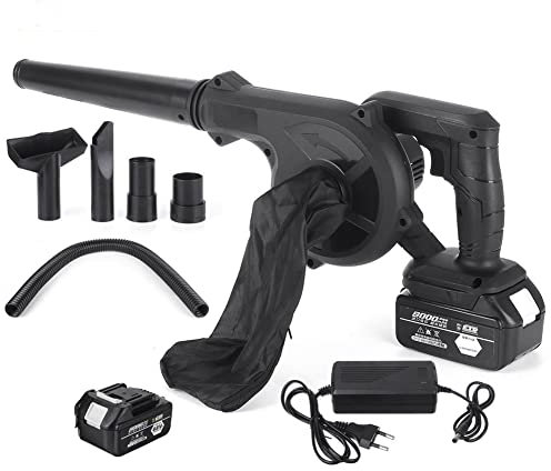 HYQNG Soplador de Hojas inalámbrico, soplador y Aspirador de Hojas de jardín de 1500 W, sopladores y aspiradores de Hojas eléctricos compactos 2 en 1, para el Cuidado del césped, soplado de Hojas