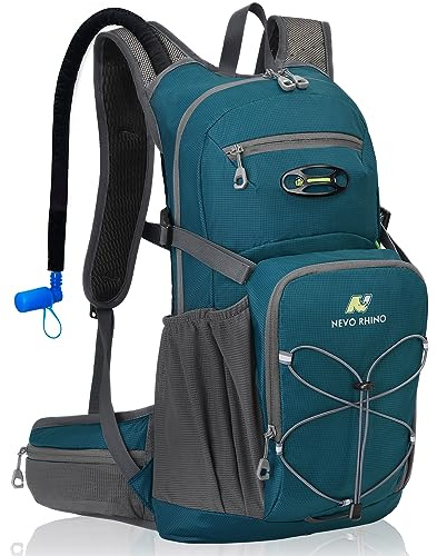 N NEVO RHINO Hydration Backpack, 18L Multipurpose Hiking Backpack with 3L Water Bladder, Water Backpack Insulated Hydration Pack Ideal for Hiking and Cycling