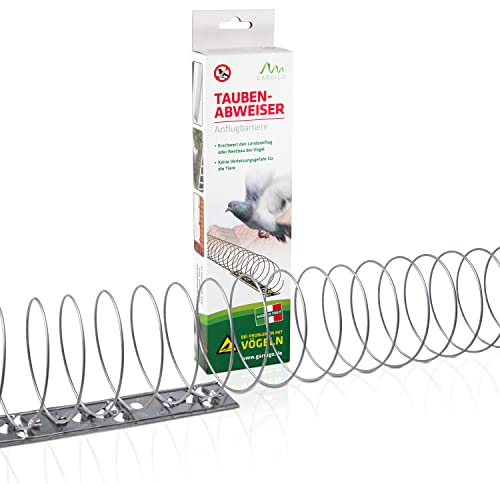 Gardigo® Spirale Anti-Pigeons 5 Mètres, Répulsif Oiseaux Lot de 4 Pcs/Ressort, 125 cm chacun, en Acier Inoxydable, Fabriqué en Italie, Protection Contre Les Pigeons pour Balcon, Rebord de Fenêtre.