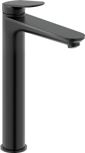 Duravit Wave Waschtischarmatur, Größe XL (Auslauf Höhe 236 mm), Wasserhahn Bad, Armatur Waschbecken, Schwarz Matt