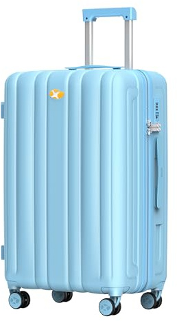 MGOB Checked Luggage 24 inch - Hard Shell Suitcase with Spinner Wheels, Lightweight PC Luggage with TSA Lock(Blue, Checked-Medium 24-Inch