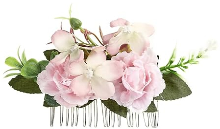 HXSCOO Boho Braut Haarkämme for Frauen Blumen Haarnadeln Braut Haarschmuck Grüne Kämme Hochzeit (Color : CB1380-E)
