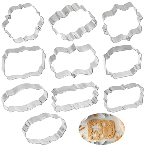 UTMACH 10 Pezzi Stampi per Biscotti in Acciaio Inox: Tagliabiscotti Geometriche per Decorare Biscotto, Dolci, Pasticceria