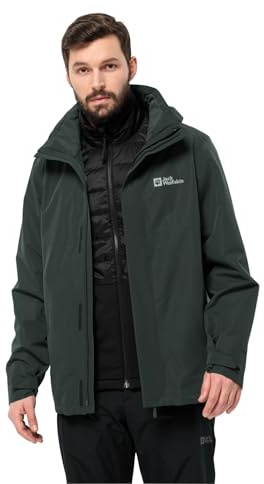 Jack Wolfskin Herren Luntal 3in1 Jkt M, Black Olive, S EU