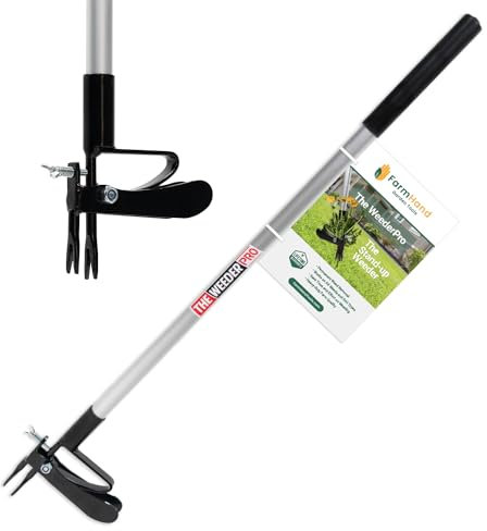 Farmhand Weeder Pro - Sarchiatore verticale con manico lungo 106,7 cm, manico di grado commerciale con artiglio in acciaio verniciato a polvere, rimuove le erbacce dalla radice senza piegarsi e