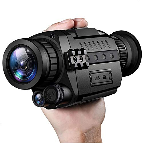 Digitales Nachtsichtmonokular, 5 x 35 mm Vergrößerung, 656 ft/200 m Sichtweite, Infrarot-Nachtsichtbrille for die Jagd mit 1,5 Zoll TFT-Bildschirm und 8 GB TF-Karte, IR-Kamera, nimmt HD-Fotos/-Videos