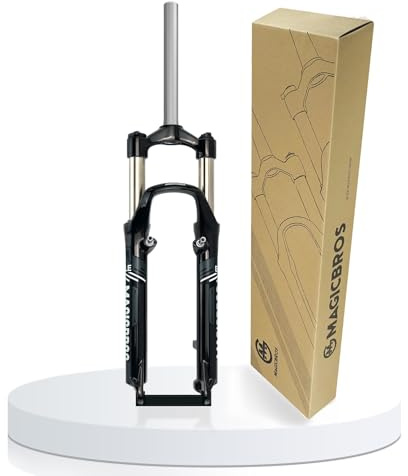 HZXQCVB Horquilla 26Inch Mountain Bike Viaje 100mm Horquilla con Suspensión Mecánica Tubo Recto De 1-1/8'' Mando Manual Freno Disco/V Liberación Rápida 9mm Horquilla(26in Black,Grey-1)