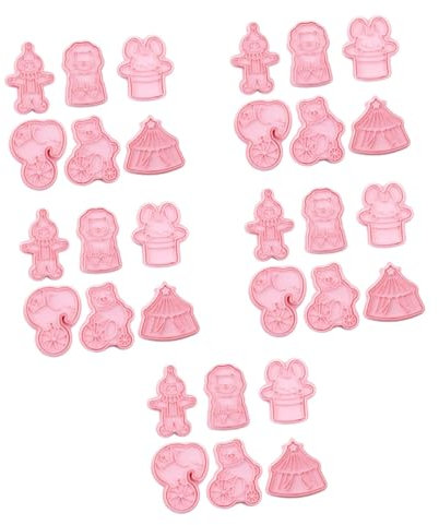 Alipis 30pcs Circus Animal Cookie Cutters Plastic Baking Tools for Boys and Girls Holiday Fondant Molds Cookie Molds for Baking