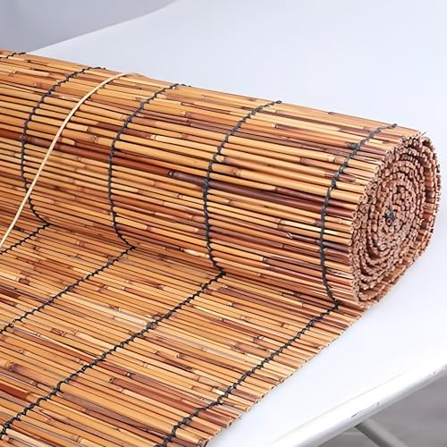 Sichtschutz Bambusrollo, Sonnenschutz Bambus Rollos 100x200 120x160 150x200 180x200cm, Wetterfest Schilf Jalousien Vorhang Für Fenster Aussenbereich Balkon