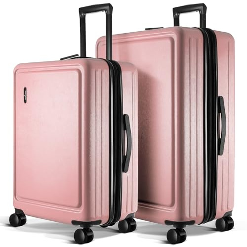 TRAVELARIM Luggage Sets 2 Piece, 24 Inch Suitcase and 28 Inch Luggage with Spinner Wheels, Durable Hard Shell Suitcase Set, Expandable Travel Suitcases with Wheels, Pink