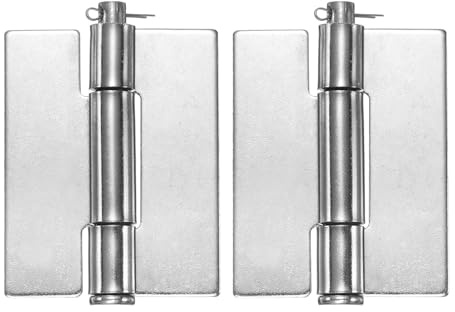 sourcing map Lot de 2 charnières soudées robustes en acier inoxydable pour portes de remorque, 7,6 x 5,8 x 0,2 cm, charnières de portail pliables en métal amovibles pour portes de remorque, argent