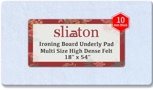 slieton Premium Felt Underlay Ironing Board Padding with Thick White Polyester Felt Pad (18 x 54)