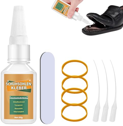 Schuhsohlenkleber, Schuhkleber Extra Stark Wasserfest, Flexibel und Stark Schuhsohlenkleber, Transparent und Schnelltrocknend, Geeignet für Sportschuhe, Sohlen, Stiefel, Sandalen, Leder usw