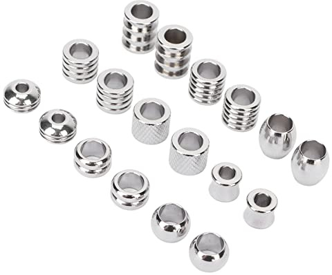 HUSHUI 18 Stück Wikinger-Haarperlen, Edelstahl-Dreadperlen mit Glänzender Innenwand, Schlichtes Design für Haarbart-Webschmuck
