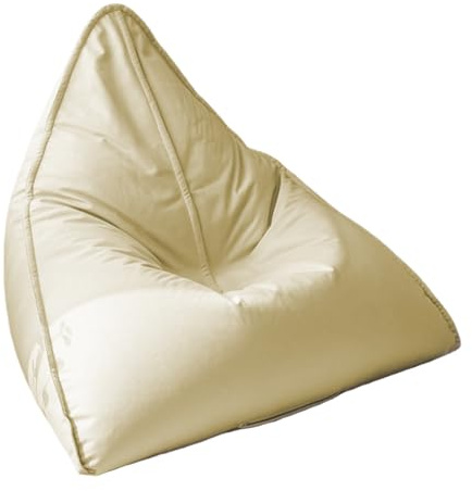 ZenQeek Bean Bag Cover Only (No Filler) 39x35x28 - Faux Leather Beanbag Chair with Large Washable Liner, Stylish & Versatile for Home Use (BEGIE)