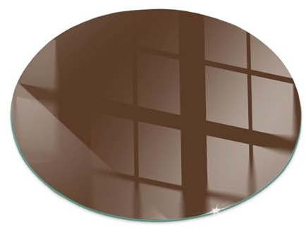 Kaminofen Glasplatte ⌀ 90 cm Funkenschutzplatte für Kamin Ofenglas Gehärtetem Glas Rund Bodenplatte Kaminglas Funken- und Kratzfest Kaminplatte - Farbe Braun