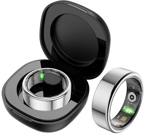 Anello Intelligente Monitor Frequenza Cardiaca Tracker del Sonno Anello Salute Ossigeno nel Sangue Contapassi Calorie Contatore Passi Anelli Fitness IP68 Impermeabile Anelli Intelligenti per Uomini