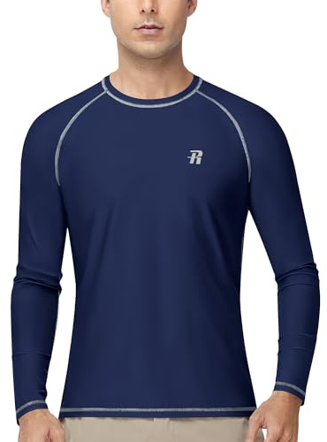 Runhit UV Shirt Herren Langarm UPF 50+ Sonnenschutz Schwimmshirt Badeshirt Schnelltrocknend & Atmungsaktiv, Elastisches Rashguard für Surfen Laufen Angeln Outdoor Sport