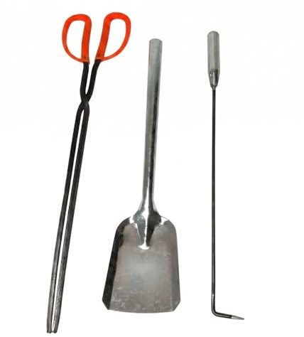ZGUZMCMK Kaminzange Feuerzange Heizwerkzeug Kaminkneifer mit Stabilem Design für Müheloses Bewegen von Glut Steuern von für Rustikale Und Gartengrill, Mittel
