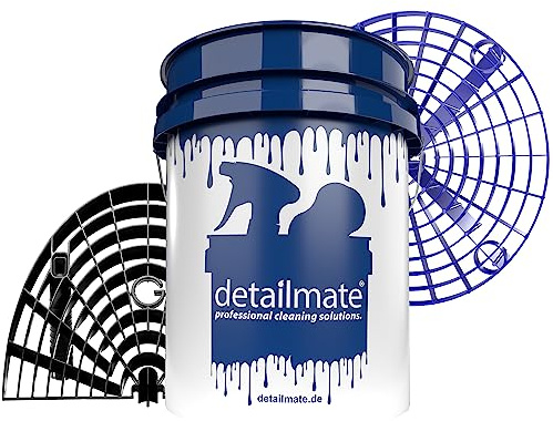 detailmate Professional Car Cleaning Set Wash Bucket 5 Gal Approx. 20 Litres / Without Bucket Lid / Grit Guard Insert Blue / Grit Guard Washboard