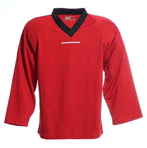 Sherwood Kinder Trainingstrikot Sher-Wood Practice Jersey Eishockey-Trikot, rot, XXXS