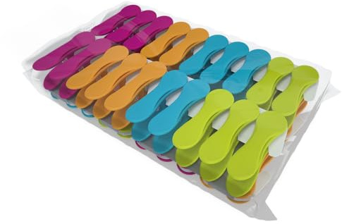 Plastik WÄSCHEKLAMMERN - 40 Stück - Superstark mit Soft-Grip - 70 MM - Höchste Europäische Qualität