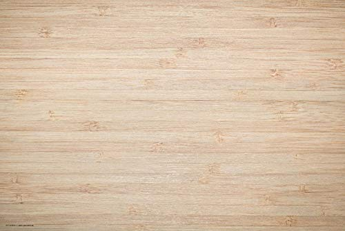 Napfunterlage | Futtermatte für Hunde und Katzen „Holzoptik Hellbraun“ aus Premium Vinyl - 60x40 cm – rutschhemmend, abwaschbar, reißfest - Made in Germany