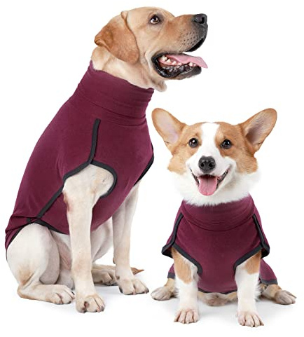 HEYWEAN Sweat-shirt en polaire extensible pour chien - Pull chaud pour chiens de petite et moyenne taille - Vêtements d'hiver pour intérieur et extérieur