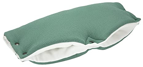 KraftKids Kinderwagenmuff in Doppelkrepp Grün Jade, Kinderwagen Handschuhe Breite 48 cm Tiefe 23 cm, Buggy Handwärmer mit Liebe handgefertigt in der EU