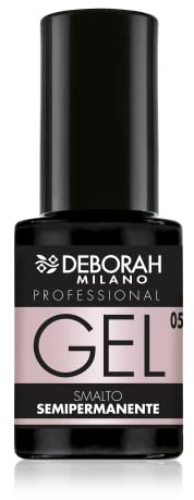 Deborah Milano - Smalto Semipermanente Gel N.05 Rosa Cachemire, Effetto Plumping a Lunga Durata, Dona Unghie Intense e Brillanti, 4.5 ml