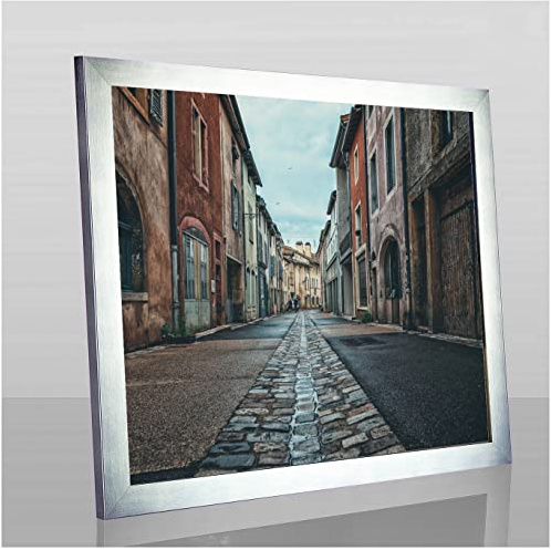 Orion Deluxe Bilderrahmen Posterrahmen 98x75 cm Puzzlerahmen Alu Geschliffen Dekor Antireflex Kunstglas Hintergrund Weiss
