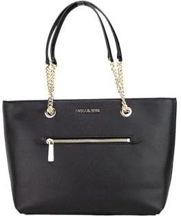 Michael Kors Jet Set mittelgroße Fronttasche mit Kette oben Reißverschluss, Schwarz, Medium