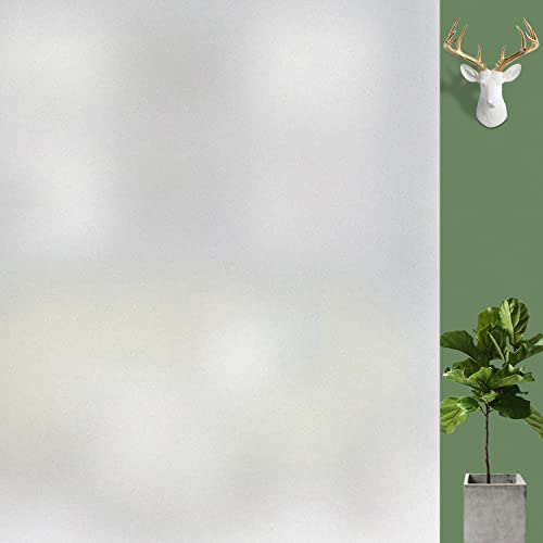 DARUITE Fensterfolie Blickdicht Selbsthaftend Milchglasfolie Sichtschutzfolie Fenster Fensterfolien Sichtschutz Non Klebefolie Milchfolie Fenster Für Zuhause Badzimmer Büro Glas 90 x 400 cm